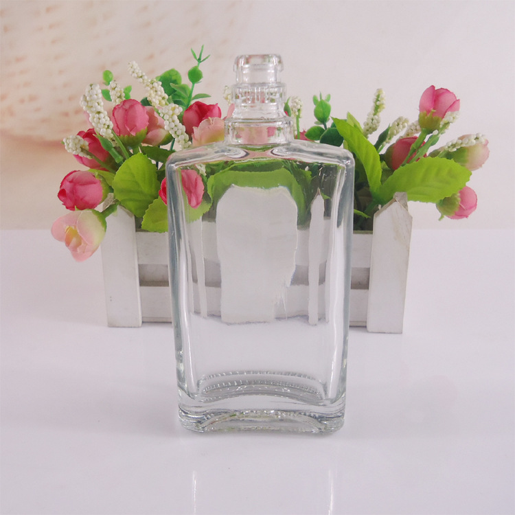 厂家直销扁方酒瓶玻璃瓶120ml白酒瓶保健药酒玻璃酒瓶加工