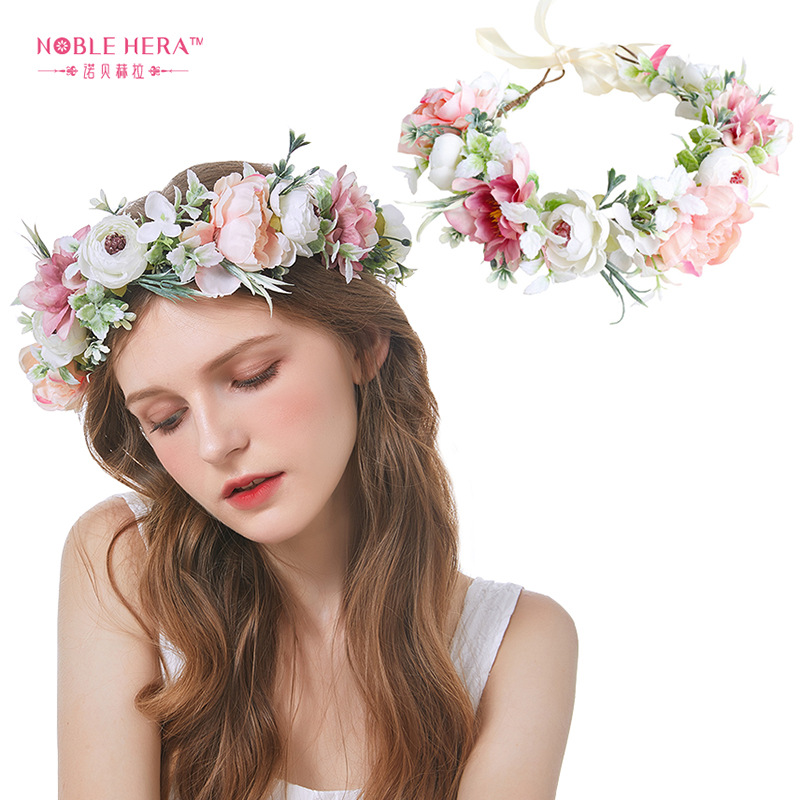 Hera joyería al por mayor de Corea fotografía nupcial tocado dulce Mori Garland foto princesa banda para el cabello guirnalda transfronteriza