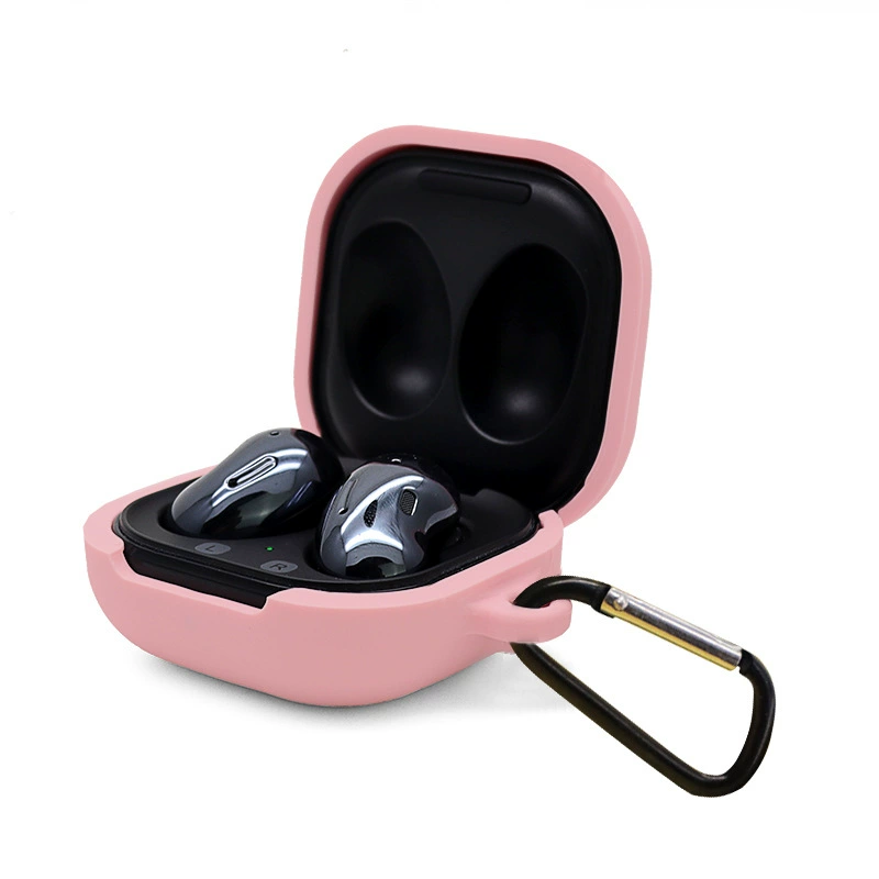 Силиконовый защитный чехол (Samsung Galaxy Buds Live), защита от падения, карабин D-образной застежки, многоцветный