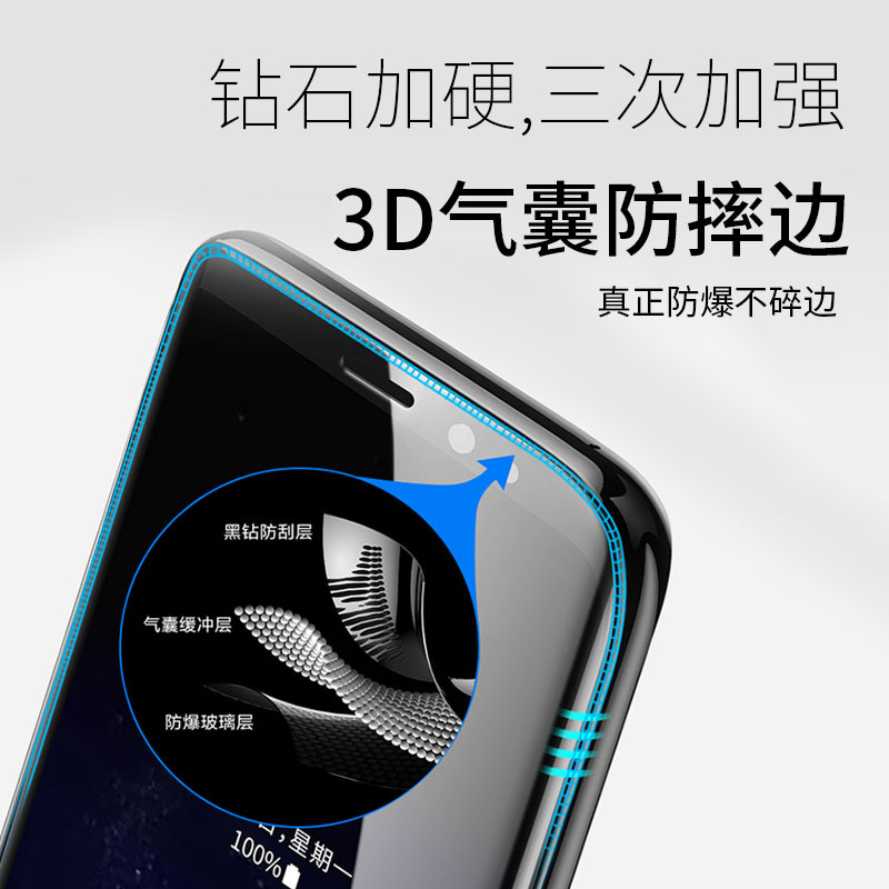 Película templada anti-espía con airbag para iPhone 17, película anti-espía con borde irrompible para Apple 16Pro, a prueba de humedad y anti-huellas.
