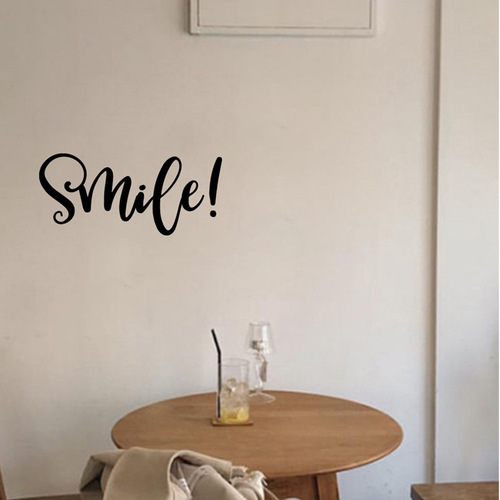 English smiling inspirational bedroom living room mirror removable waterproof English decorative wall sticker wholesale DZ200