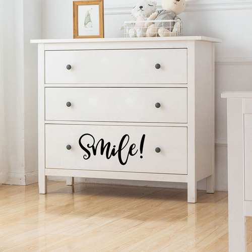 English smiling inspirational bedroom living room mirror removable waterproof English decorative wall sticker wholesale DZ200
