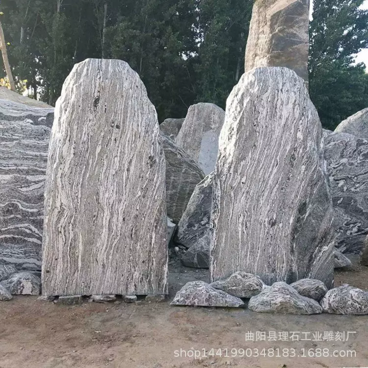 公园景观石头旅游景区刻字景观石公司校园村口立石天然雪浪石厂家