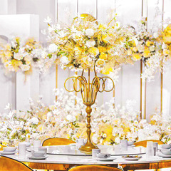 百界2022新款高曼花器婚慶道具鐵藝婚禮布置桌花花器桌面擺件浪漫