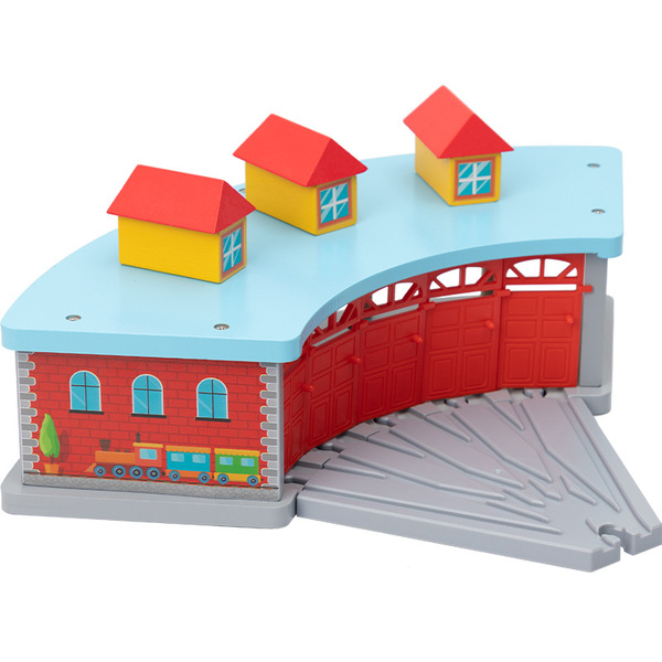 Wooden train railed
