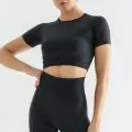 Спортивный топ для зала, шорты, быстросохнущие брюки, одежда для йоги, комплект, европейский стиль, для бега, с коротким рукавом