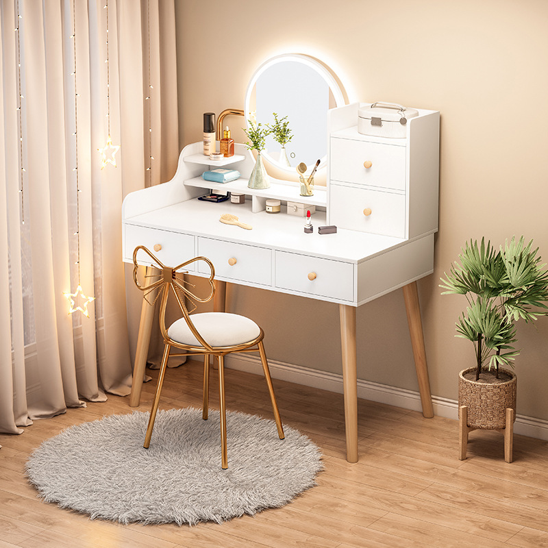 Internet celebridad tocador dormitorio nórdico pequeño apartamento gabinete de almacenamiento integrado moderno simple tocador simple mesa de maquillaje