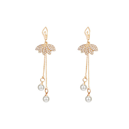 Korean style long tassel pearl earrings S925 silver needle versatile temperament Dongdaemun earrings jewelry internet celebrity earrings