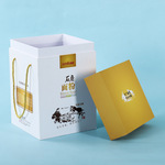 零食面粉大米粮油食品包装硬纸盒 掀盖UV烫银包装盒子手提礼品盒