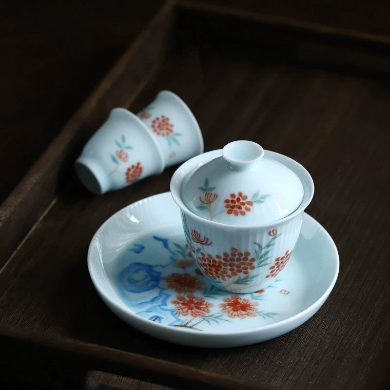 Jingdezhen Hand -painted Yingqing Ceramics April Tiangai Bowl Bowl Pine Cup Ms. Xiumei Tea Ware Artists
