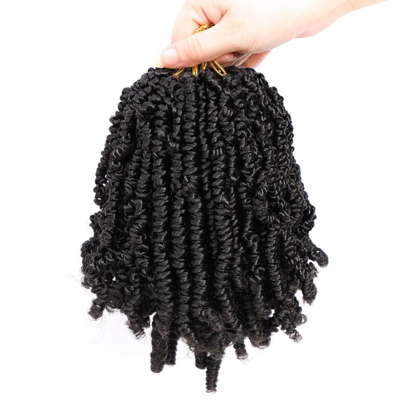 Wig for Women, Synthetic Fiber Braided, Screw Curls, African Small Spring Twist Braids, Curly Hair, Wand Curl Short Curly Hair
