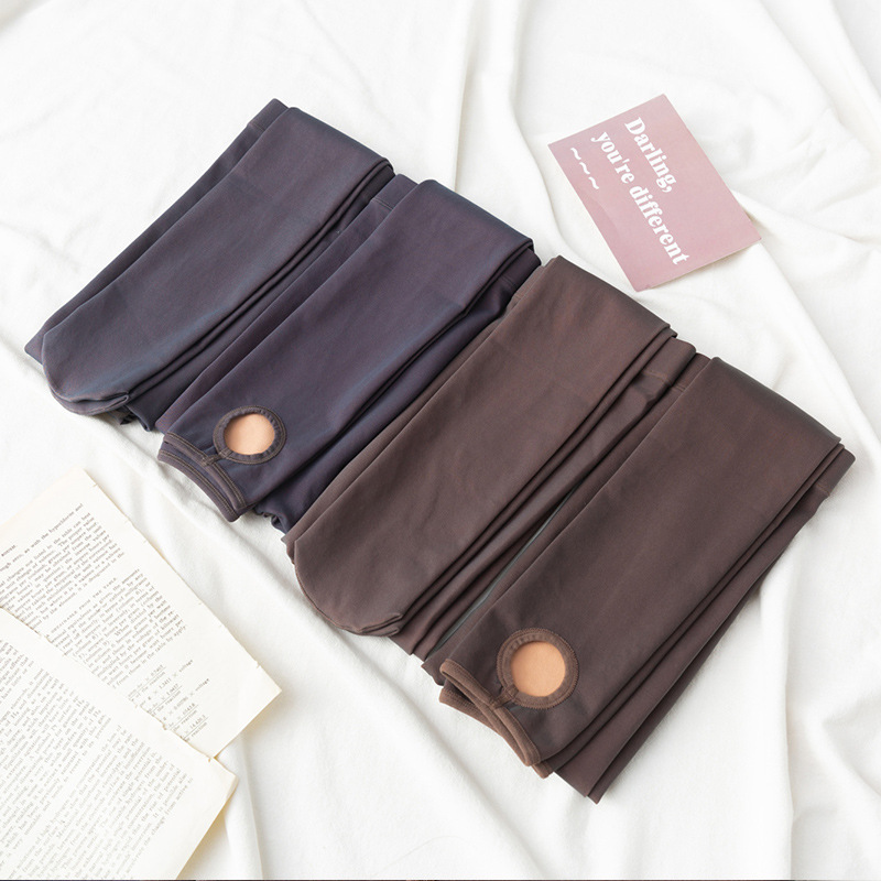 Otoño e Invierno Delgado 80g falso transparente azafata leggings mujeres anti-snagging gris transparente extra-entrepierna pantimedias al por mayor