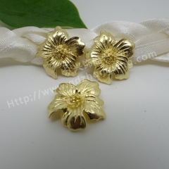 DIY手工飾品配件頭飾材料15*17MM純銅花耳釘掛件 古風髮簪配件