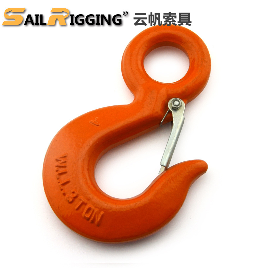 厂家直供G70级喷塑眼型吊钩0.5-15t碳钢眼型货钩美标A320环眼吊钩