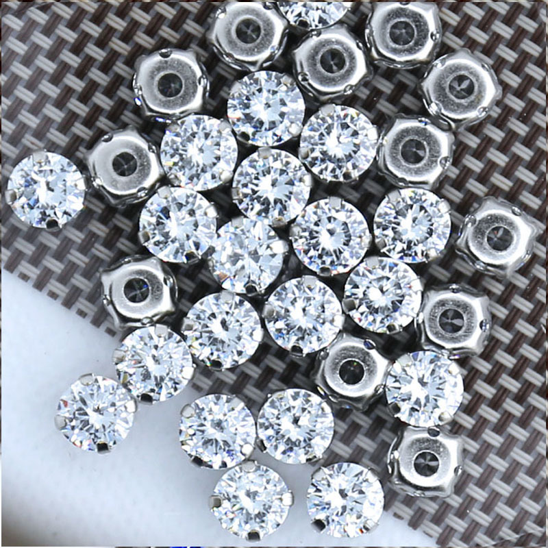 High quality colorful zircon claw diamond round pointed bottom zircon color. Golden single claw hand sewing Diamond clothing shoes DIY accessories