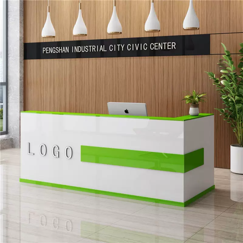 学校公司前台接待台培训机构中介办公桌美容院吧台烤漆收银台