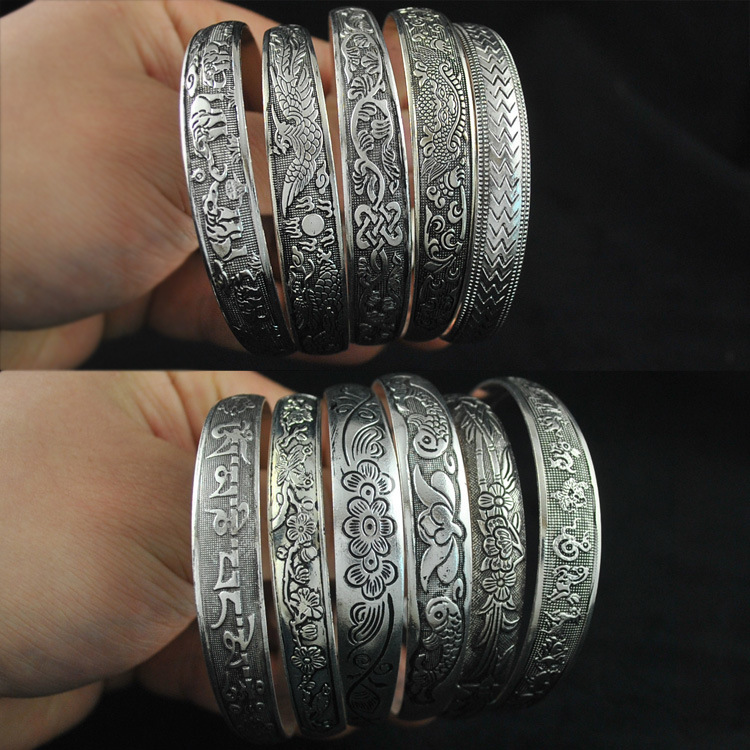 European and American Retro Xizang Silver Bracelets Miao Silver Bracelets Elephant Carved Open Women's Dragon and Phoenix Bracelets Ethnic Style Jewelry Wholesale European and American Retro Xizang Silver Bracelets Miao Silver Bracelets Elephant Carved Open Women's Dragon and Phoenix Bracelets Ethnic Style Jewelry Wholesale