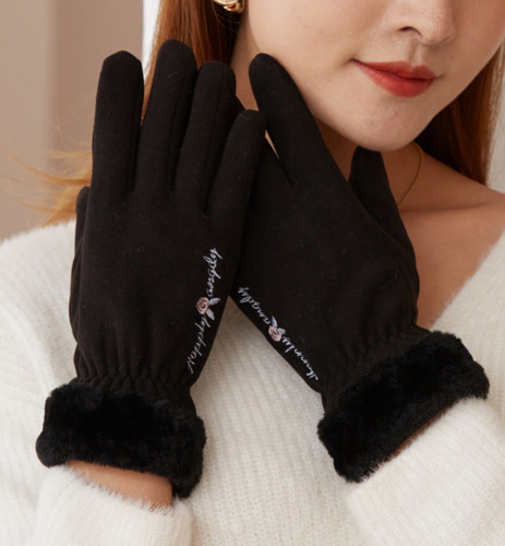 Women's Winter Gloves Cycling Ski Cycling Gloves Windproof and Coldproof Touch Screen Thickened Heating Warm Gloves Wholesale