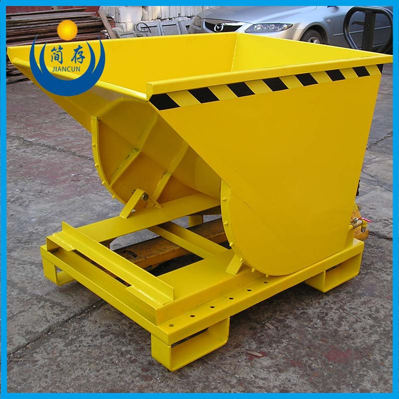简存叉车专用滚盘式自卸铁屑箱/车 不锈钢废料垃圾车 金属接料车