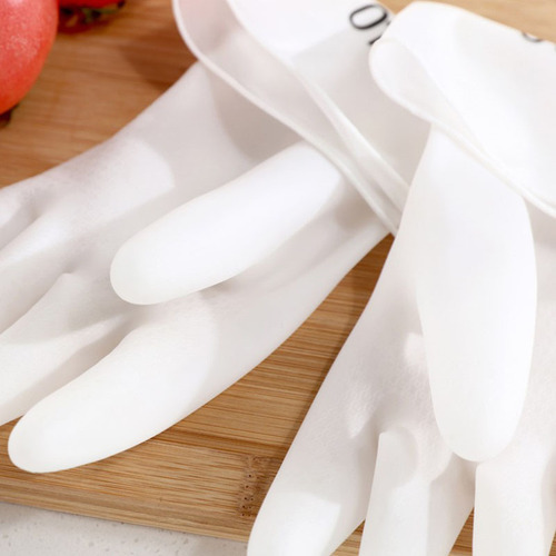 Housework gloves transparent white laundry waterproof plastic leather household cleaning non-slip durable kitchen dishwashing artifact