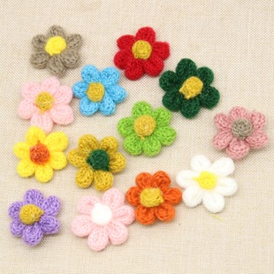 New mohair line flower accessories diy six flower mobile phone shell accessories pendant clothing accessories