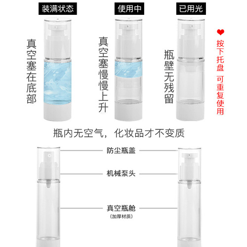 Travel repackaging spray bottle portable sample cosmetic small spray bottle alcohol vacuum spray bottle toner empty bottle