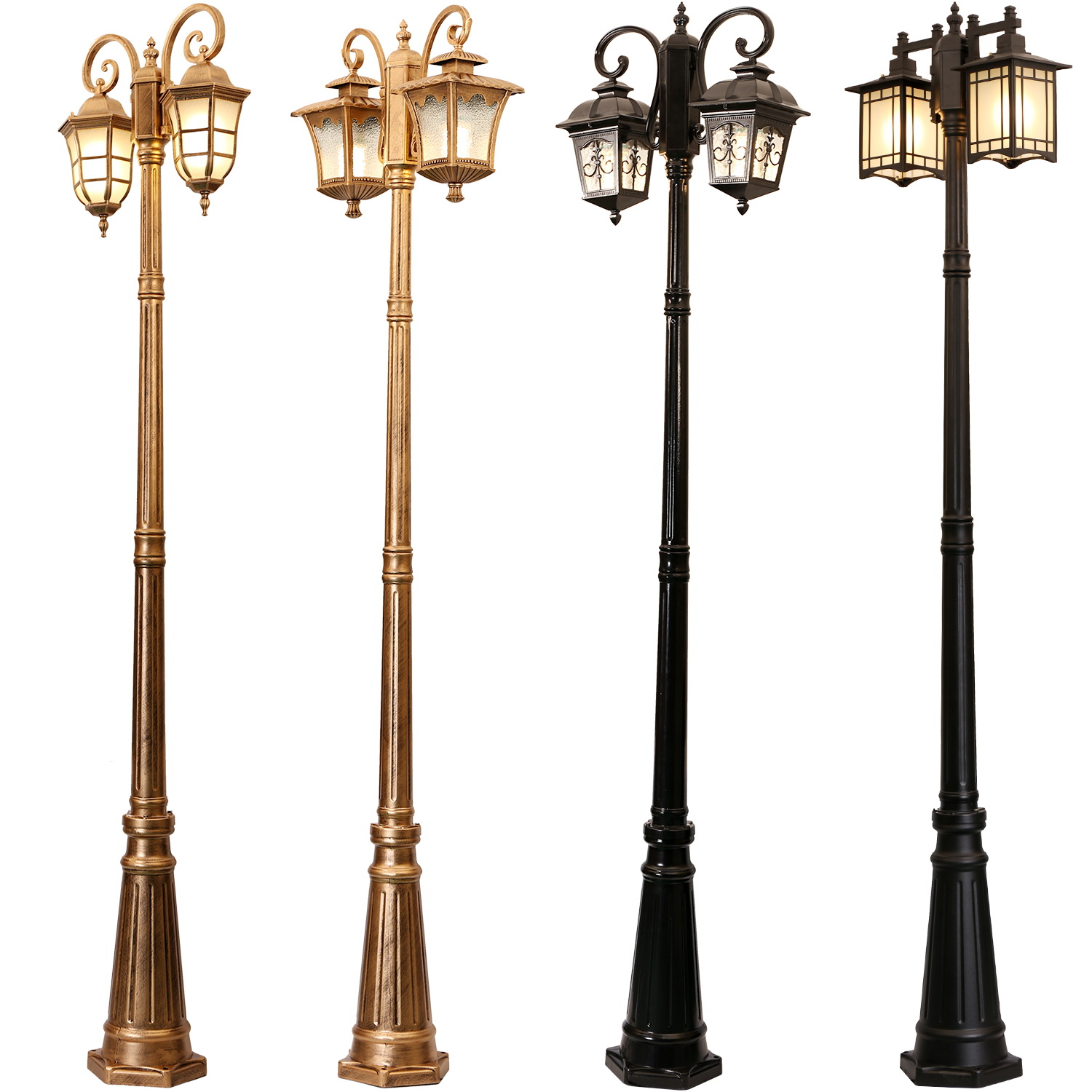 欧式户外路灯 中式室外双头防水花园别墅高杆景观小区过道庭院灯