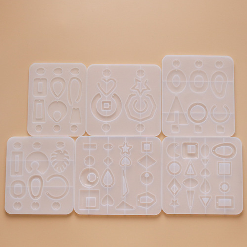 Proud diy crystal drop glue earrings ear pendant mold geometric collection mold resin ring production