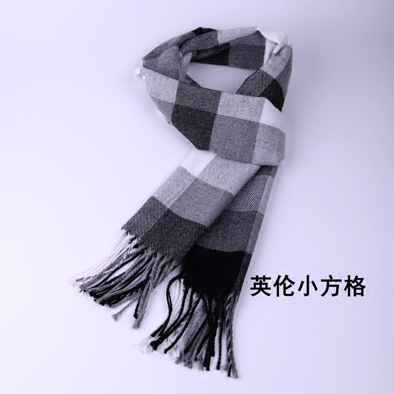 Otoño e Invierno nueva bufanda de los hombres joven estudiante bufanda cálido estilo coreano británico Plaid todo partido moda bufanda de los hombres