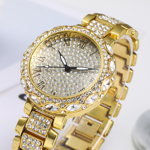 Foreign trade best-selling same style Roman pattern baby's breath set with diamonds European and American fashion women's watch women's watch
