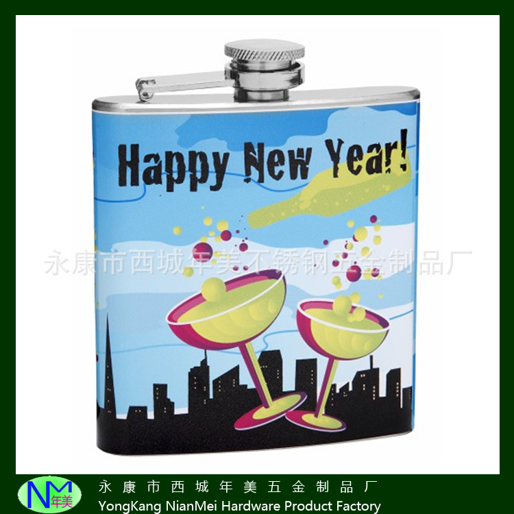 工厂直销6OZ西式创意卡通新年工艺礼品小酒壶