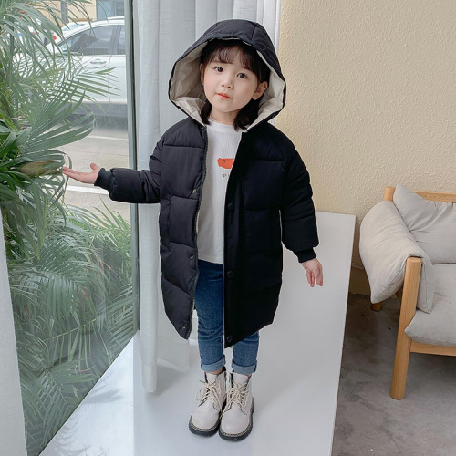 Amazon New Children's Down and Cotton Jacket for Boys and Girls, Long-Sleeved Winter Coat Korean Style Cotton Padded Jacket Baby Thicker Clothing