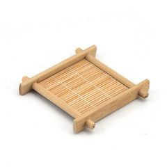 Wholesale bamboo tic-tac-toe coaster insulation pad tea ceremony accessories square coaster saucer tea coaster logo