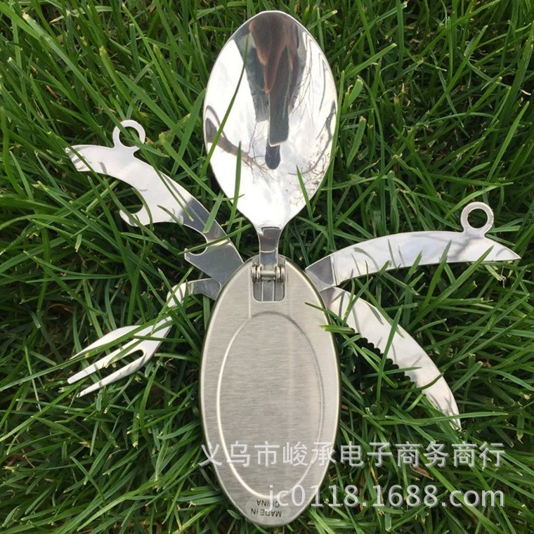 瓢虫餐具多功能刀户外便携式野营烧烤多用途军刀甲虫餐刀叉勺匙刀