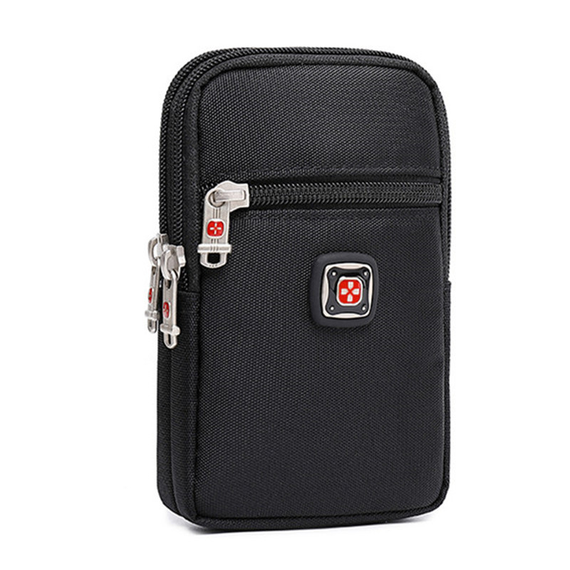 瑞士军刀男士户外手机包穿皮带5.7寸6.5寸腰包男穿腰带休闲小挂包