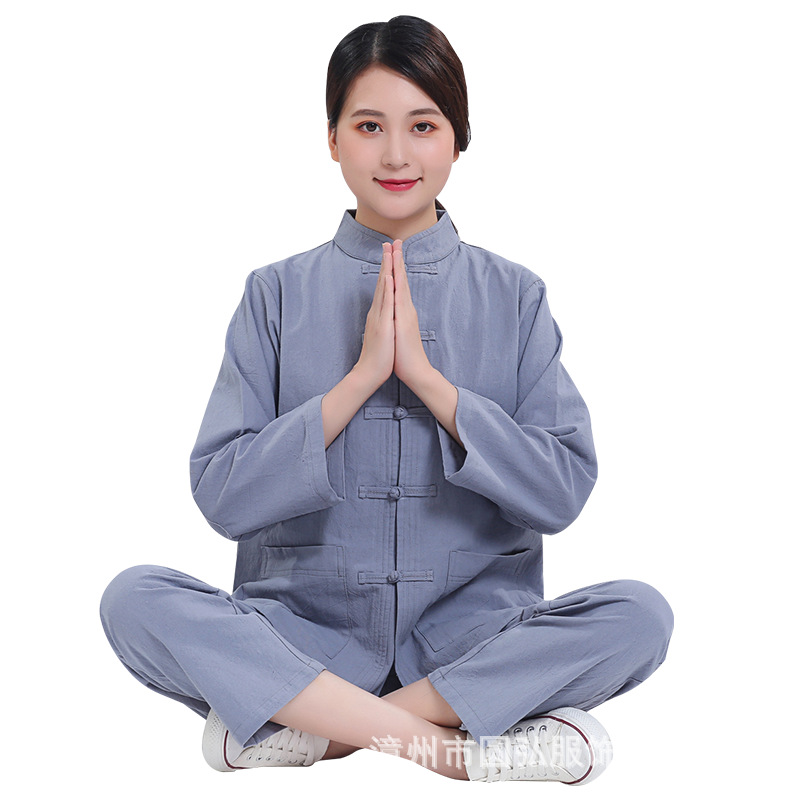 Haiqing Jushi Suit Female Buddha Style Zen Suit Male Zen Style Retro Buddha Suit Summer Spring and Autumn Pure Cotton Suit
