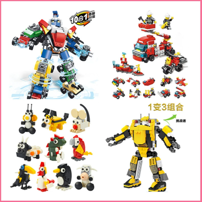 Robot, airplane, Bumblebee, handmade, three in one, small particles