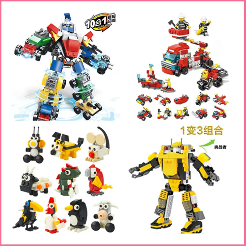 Robot, airplane, Bumblebee, handmade, three in one, small particles