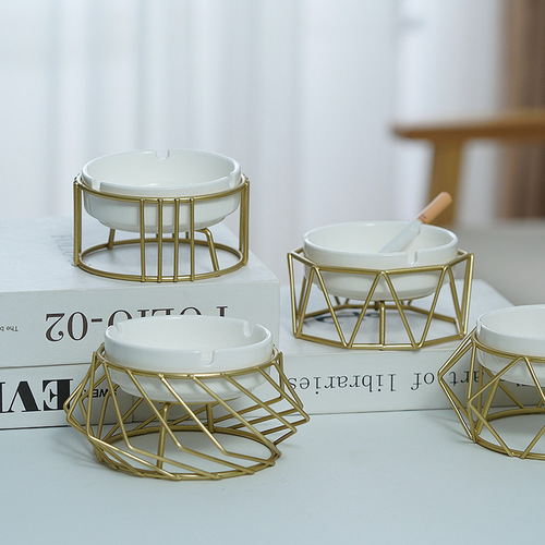 Nordic living room decoration geometric ashtray ornaments creative home modern minimalist office ceramic ashtray