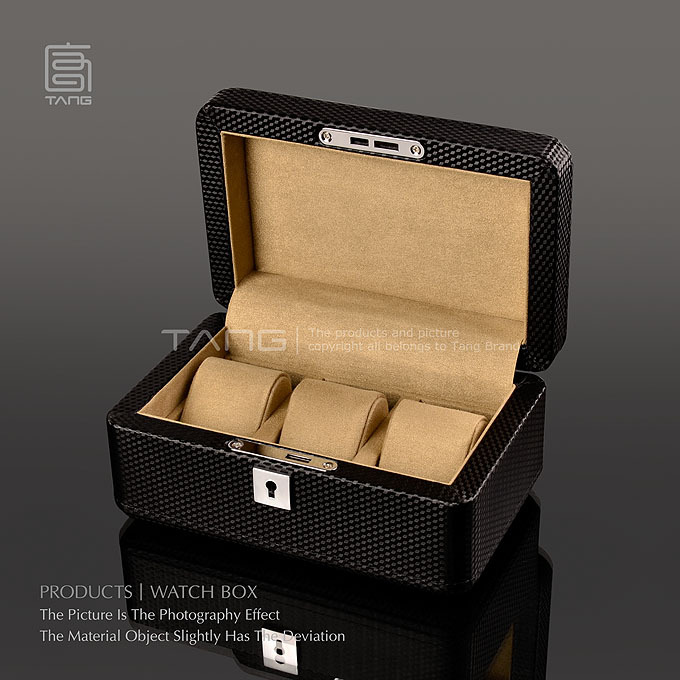 East and West carbon fiber pattern leather bag wooden watch box mechanical watch box watch collection box storage box watch box WB740