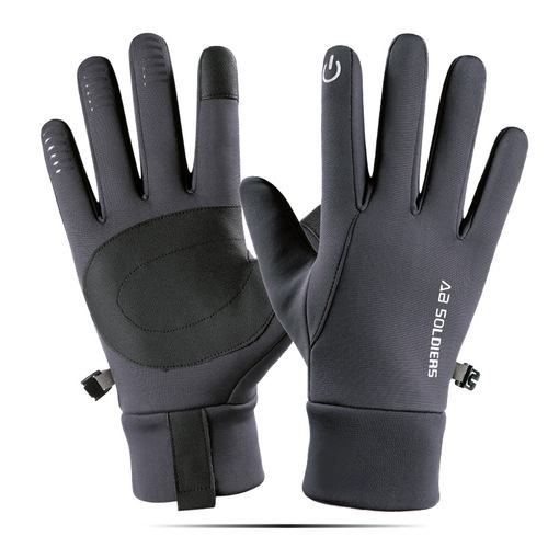 Cycling gloves gloves for men and women in autumn and winter outdoor sports warm polar fleece mountaineering and skiing full finger touch screen cross-border