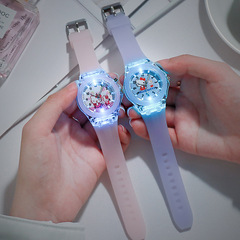 Children's Watch with Night Light, Electronic Watch for Kids, Silicone Cartoon Watch, Wholesale New Ice Princess Design