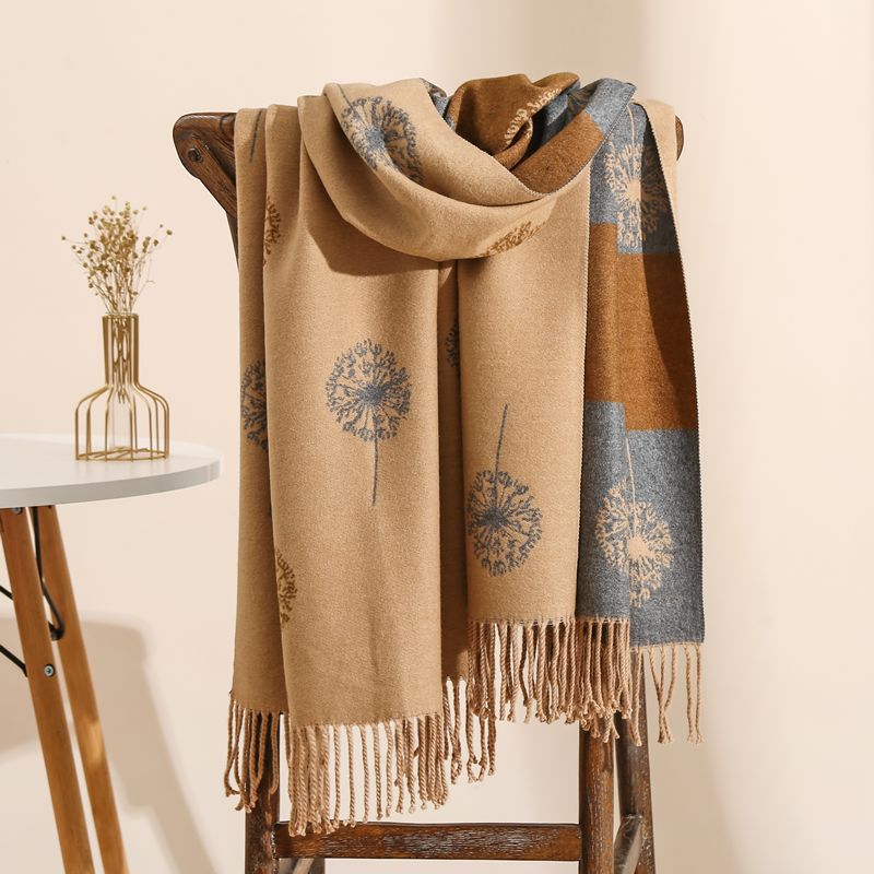 Double-sided cashmere winter scarf