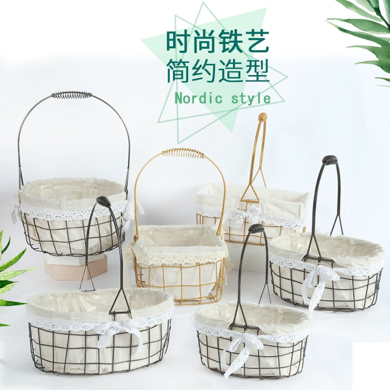 Металлическая подарочная коробка для свадьбы, торжества в честь первого месяца ребенка, коробка для конфет, корзина для цветов, подарочная коробка для свадебного магазина, переносная корзина, жестяная коробка