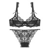 Sexy ultra thin underwear, lace bra, supporting set, plus size