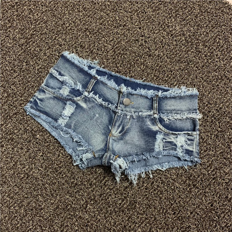 Low Waist Denim Shorts Women's Korean Style Slim Look Sexy Hot Pants Nostalgic Color Wash Women's Pants Amazon Super Shorts