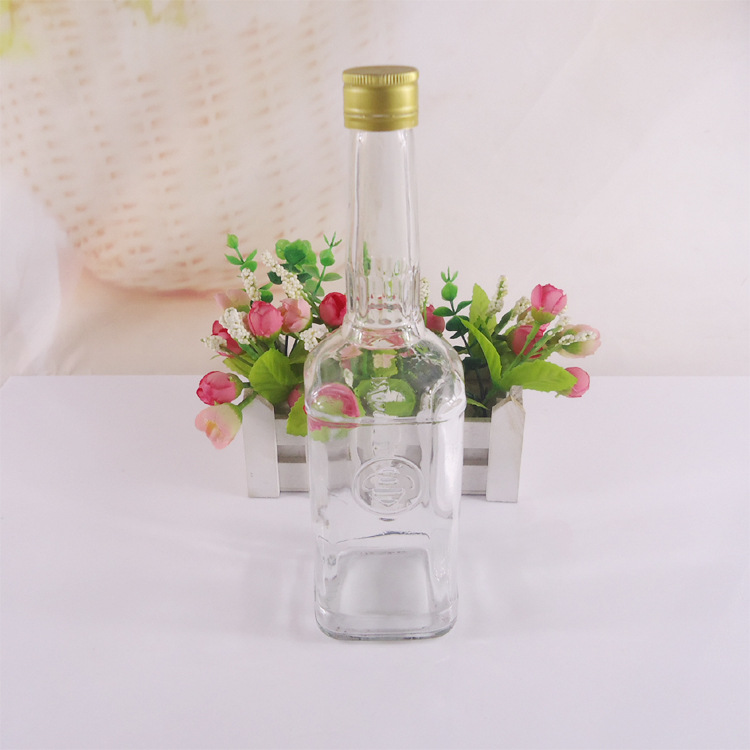 厂家直销450ml高白料方形玻璃酒瓶白酒瓶 保健酒药酒瓶人参泡酒瓶