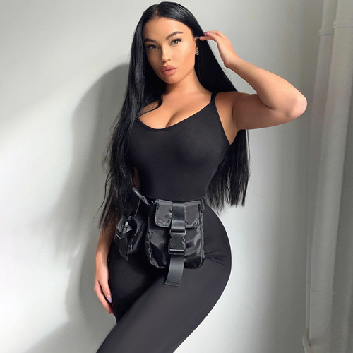 European and American Bestselling Spring Women's Fashion Solid Color Yoga Sport Bodysuit