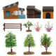 Simulation Creative Farm Micro Landscape diy Fruit Tree Animal Fence House Sand Table Model Assembly Ornament Toy