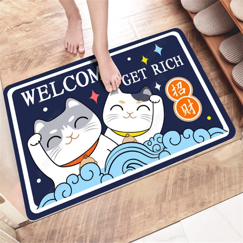 Iman cartoon bathroom absorbent floor mat carpet home mat door mat toilet non-slip mat bathroom floor mat